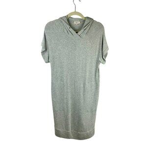 Lou & Grey Signature Soft Hoodie Dress Women Small Gray Short Sleeves Mini Cozy